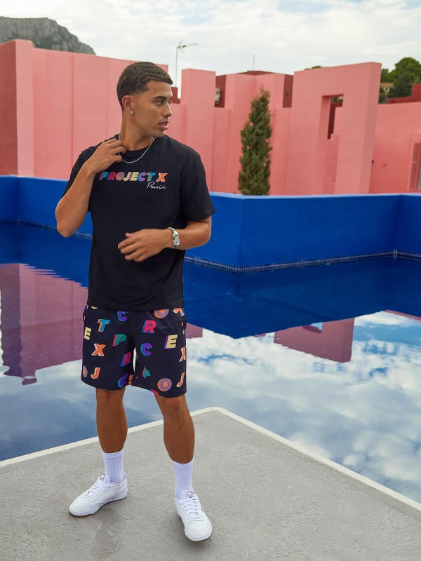 Project X Paris T-shirt Oversize Logo Broderie Multicolores