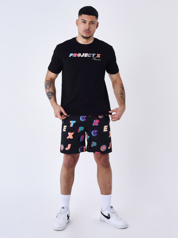Project X Paris T-shirt Oversize Logo Broderie Multicolores