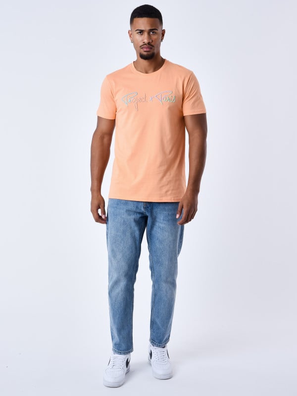 Project X Paris T-shirt Signature Logo Arc-en-ciel Broderie