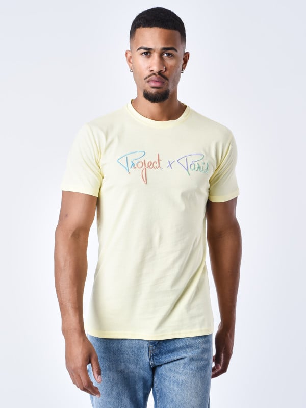 project x paris T-shirt Signature logo arc-en-ciel broderie