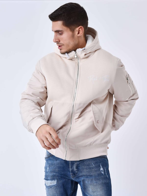 project x paris Veste à Capuche Bi-matière doublure moumoute