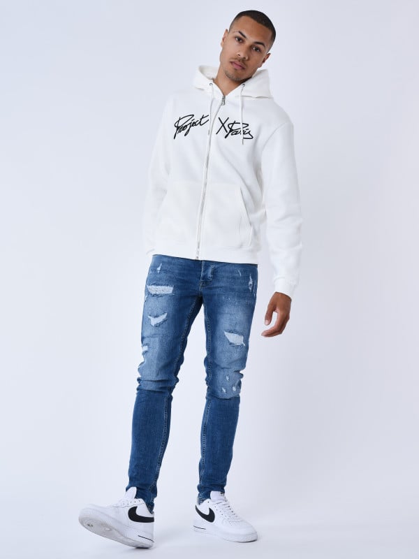 Project X Paris Veste A Capuche Zippé à Broderie Origin