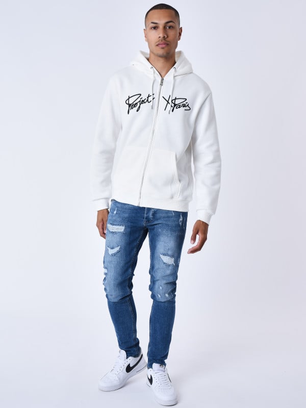 Project X Paris Veste A Capuche Zippé à Broderie Origin
