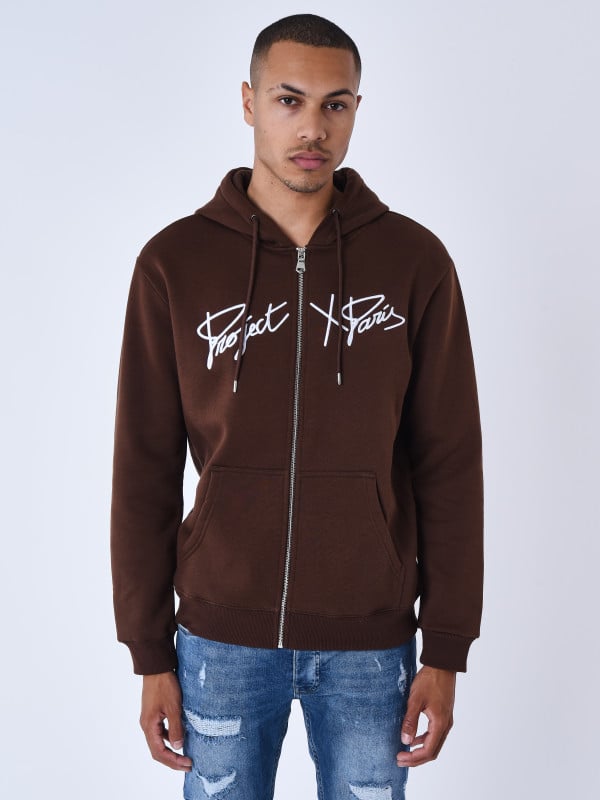 Project X Paris Veste A Capuche Zippé à Broderie Origin