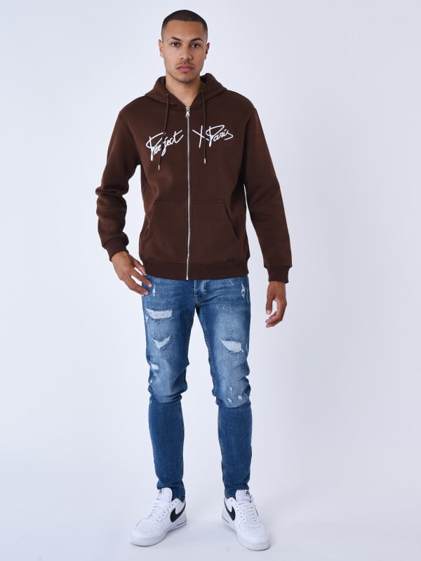 Project X Paris Veste A Capuche Zippé à Broderie Origin