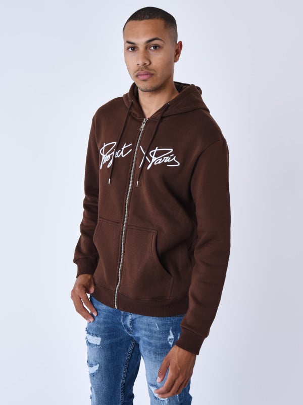 Project X Paris Veste A Capuche Zippé à Broderie Origin