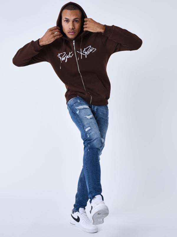 project x paris Veste a capuche zippé à broderie Origin