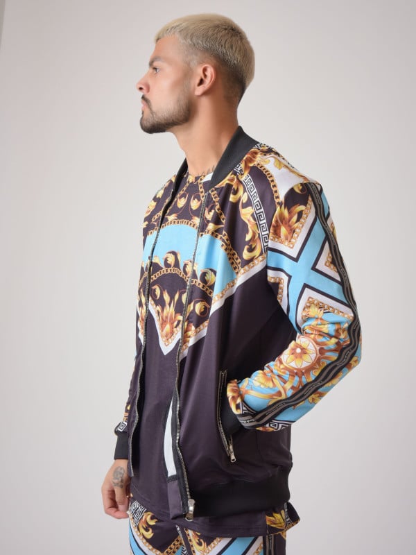 Project X Paris Veste Col Bomber Motif Baroque "Baba Collab"