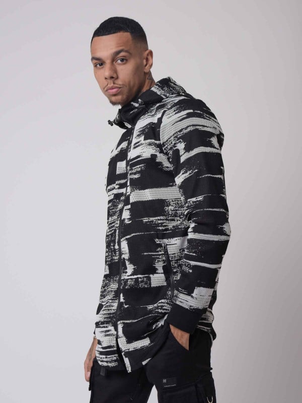 Project X Paris Veste Longue Motif Graphique Noir Et Blanc