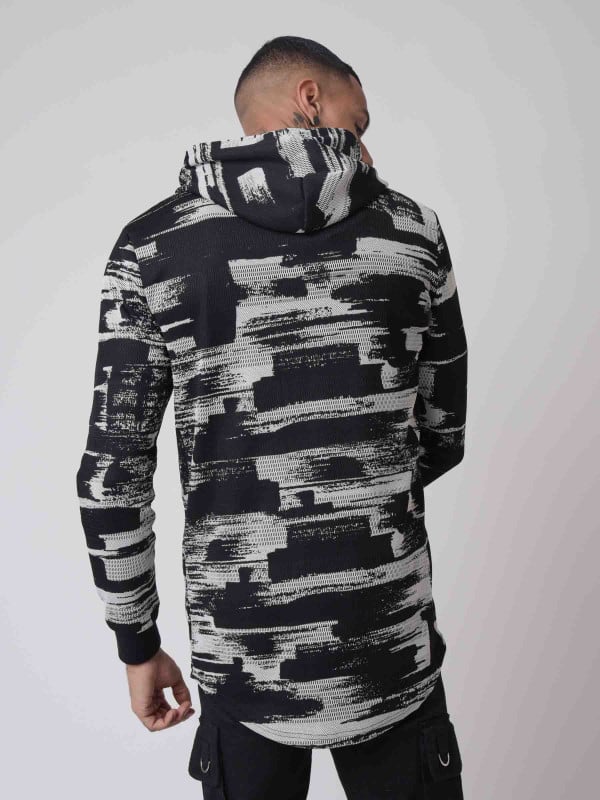 Project X Paris Veste Longue Motif Graphique Noir Et Blanc