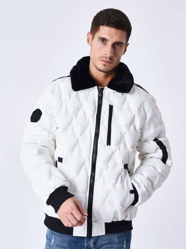 Project X Paris Veste Matelassée Col Aviateur Fourrure