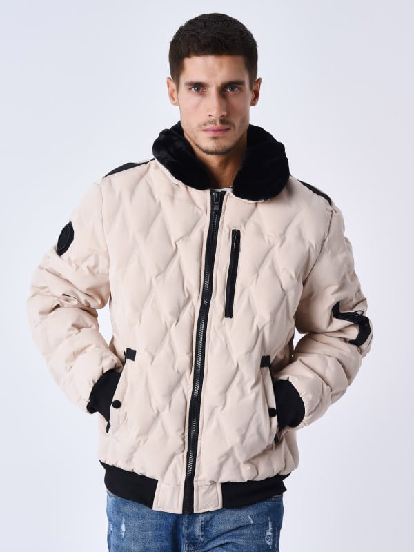 Project X Paris Veste Matelassée Col Aviateur Fourrure
