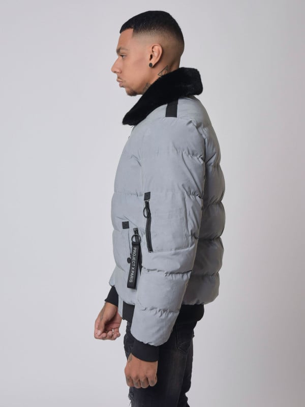 Project X Paris Veste Matelassée Col Aviateur Fourrure