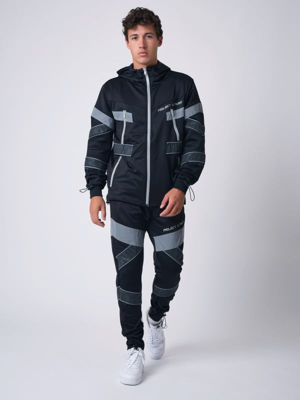Project X Paris Veste Mi-longue Style Biker Réfléchissant