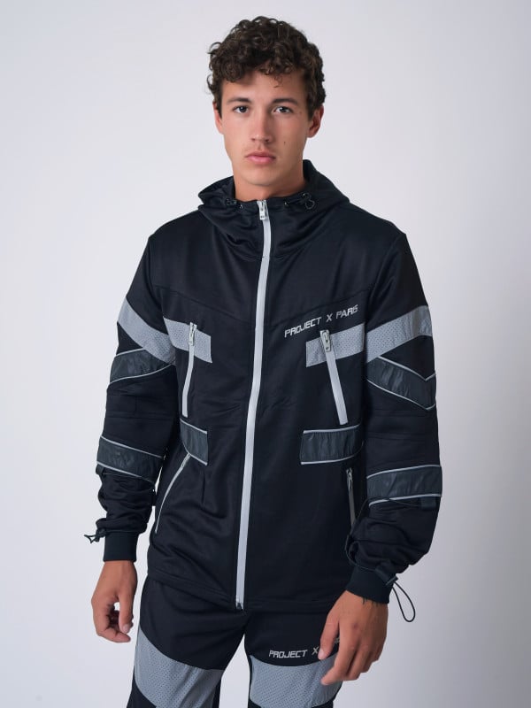project x paris Veste mi-longue style biker réfléchissant