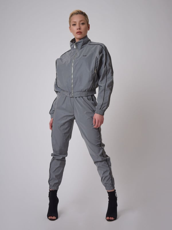 Project X Paris Veste Oversize élastiquée Col Montant Réfléchissante Avec Piping