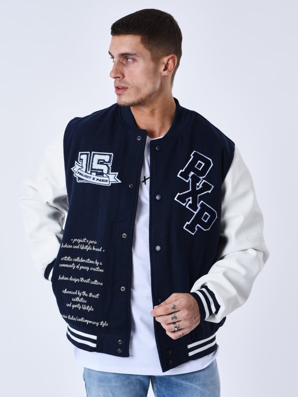 Project X Paris Veste Oversize Style Universitaire Avec écusson Brodés