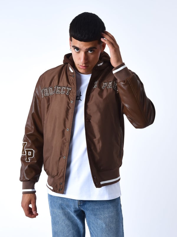 project x paris Veste oversize style universitaire avec écusson brodés