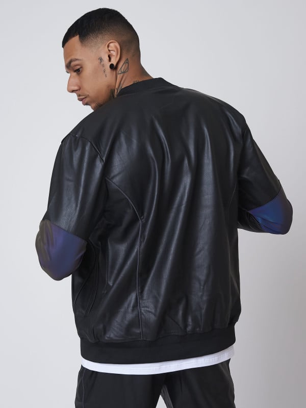 Project X Paris Veste Simili Cuir Avec Empiècement Réfléchissant