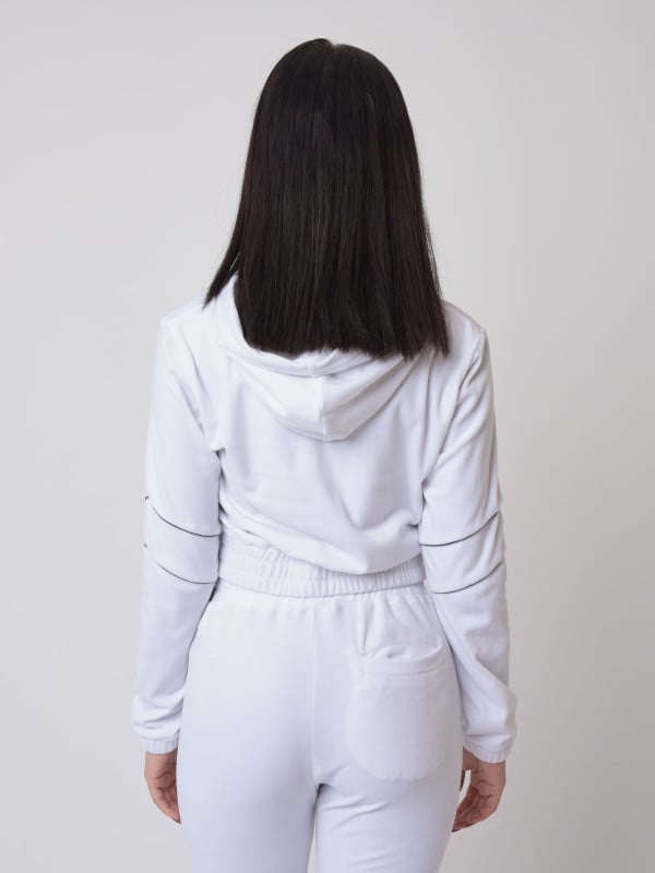 Project X Paris Veste Velvet à Capuche Avec Pipings Contrastés