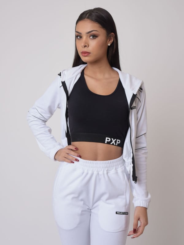 Project X Paris Veste Velvet à Capuche Avec Pipings Contrastés