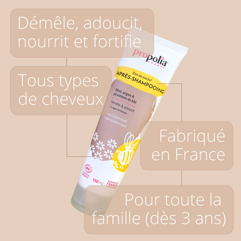 Propolia Après-shampoing Certifié Bio Miel Argan & Protéines De Blé
