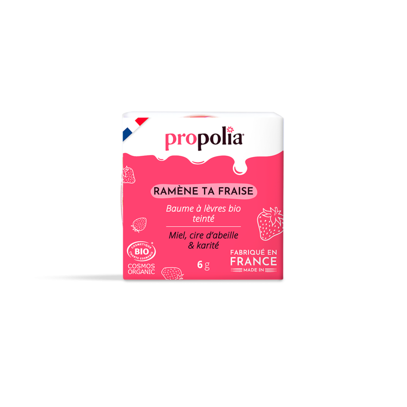 Propolia Baume à Lèvres Teinté Certifié Bio - Miel & Fraise