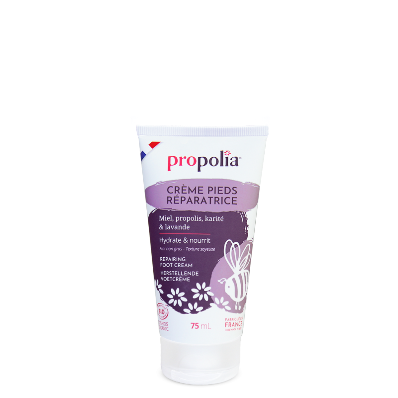 propolia Crème pieds réparatrice certifiée Bio Miel Propolis Karité & Lavande