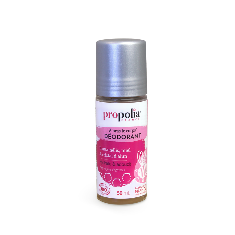 propolia Déodorant certifié Bio Miel Hamamélis & Cristal d'alun