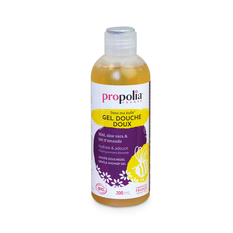 propolia Gel douche doux certifié Bio Miel Aloe vera & Lait d'amande