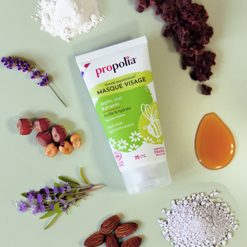 Propolia Masque Visage Certifié Bio Propolis Miel Kaolin & Illite