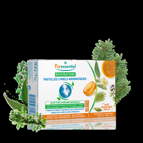 puressentiel Respiratory Lozenges with 3 Aromatic Honeys