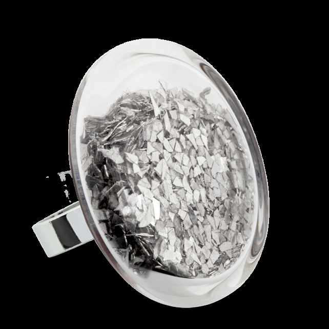 pylones Bague en verre soufflé - Cachou Giga Paillettes