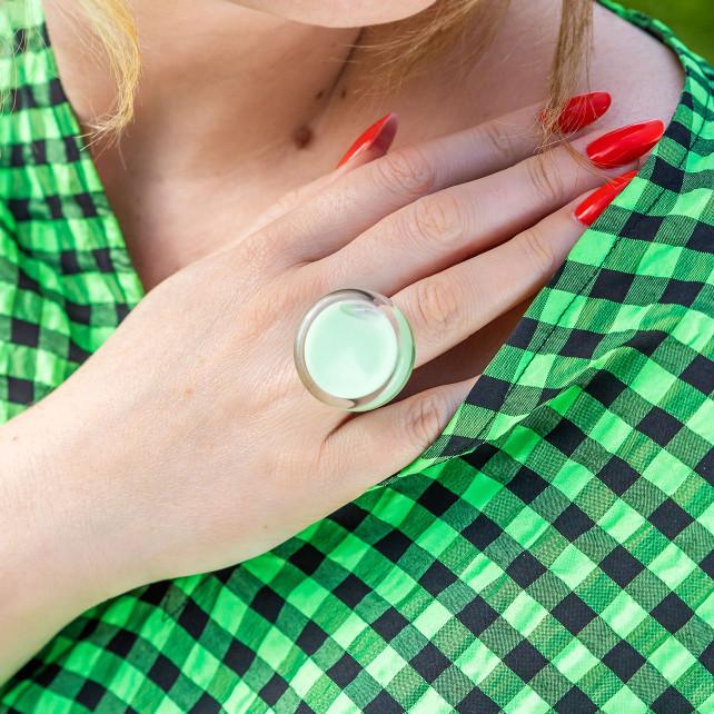 Pylones Bague En Verre Soufflé - Cachou Medium Pastel