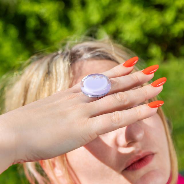 Pylones Bague En Verre Soufflé - Cachou Medium Pastel