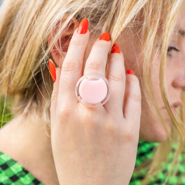Pylones Bague En Verre Soufflé - Cachou Medium Pastel
