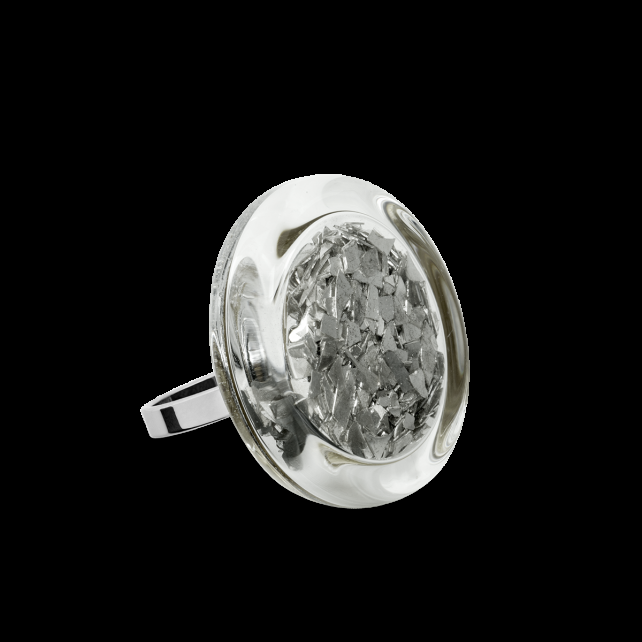 pylones Bague en verre soufflé - Cachou Mini Paillettes