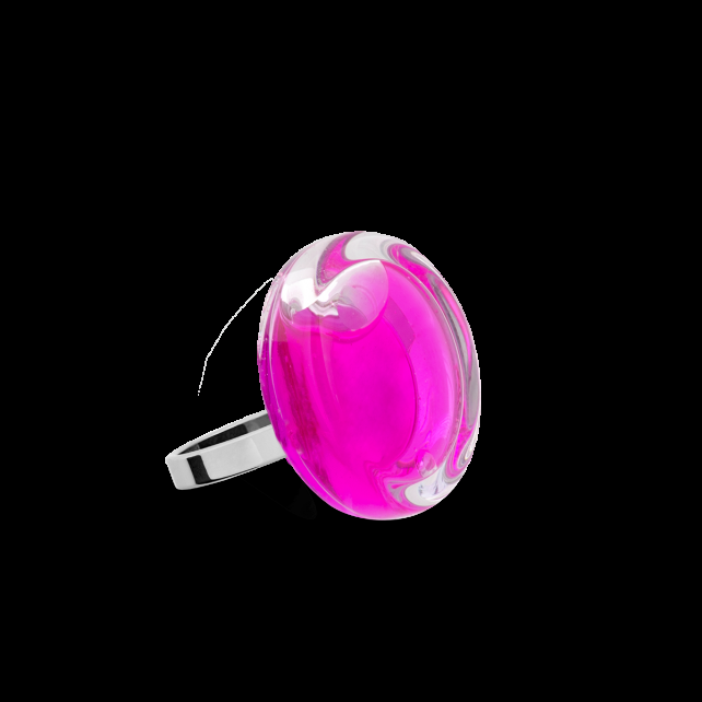 Pylones Bague En Verre Soufflé - Cachou Nano Transparent