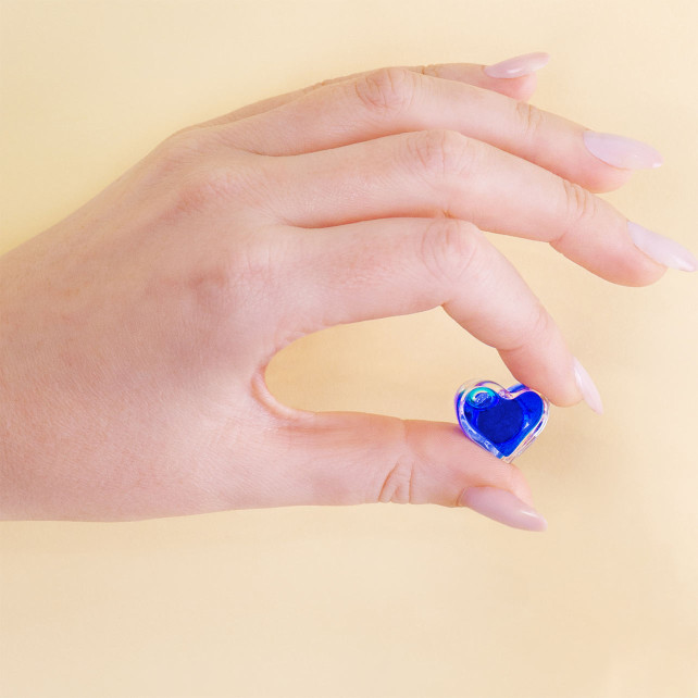 Pylones Bague En Verre Soufflé - Coeur Nano Transparent