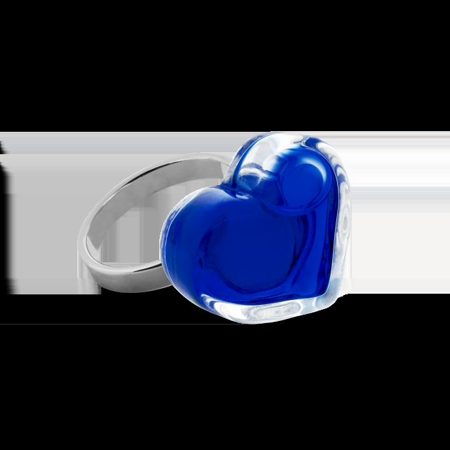 pylones Bague en verre soufflé - Coeur Nano transparent