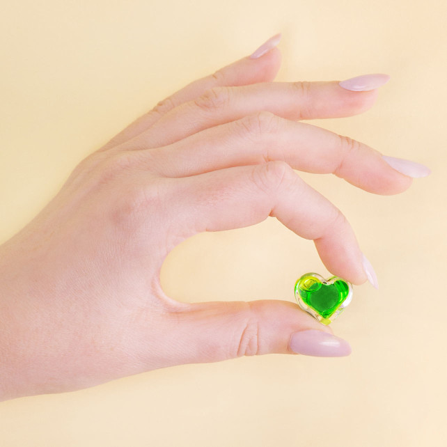 Pylones Bague En Verre Soufflé - Coeur Nano Transparent