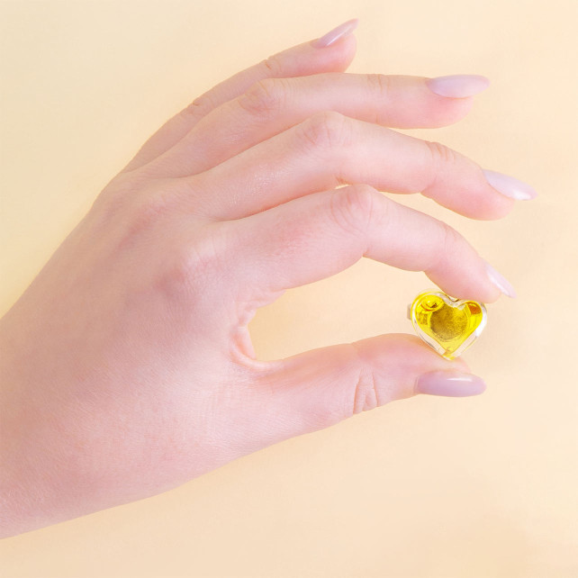 Pylones Bague En Verre Soufflé - Coeur Nano Transparent