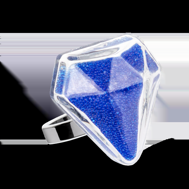 Pylones Bague En Verre Soufflé - Diamant Medium Billes