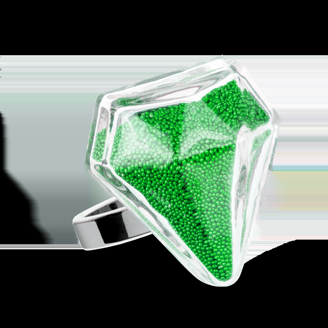 Pylones Bague En Verre Soufflé - Diamant Medium Billes