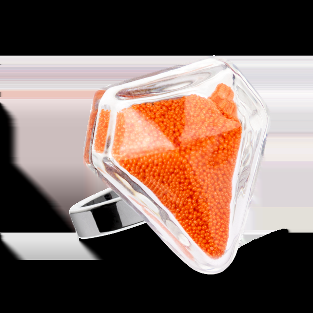 pylones Bague en verre soufflé - Diamant Medium Billes