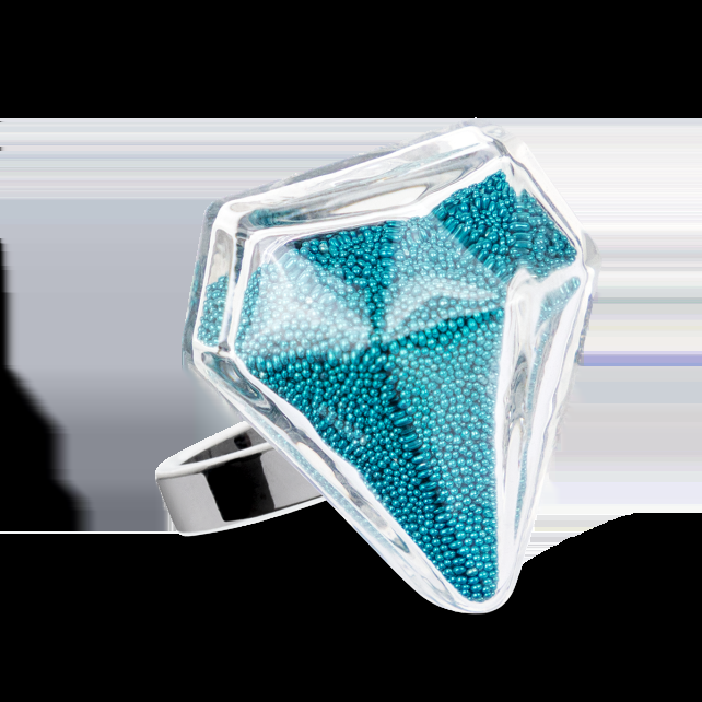 pylones Bague en verre soufflé - Diamant Medium Billes