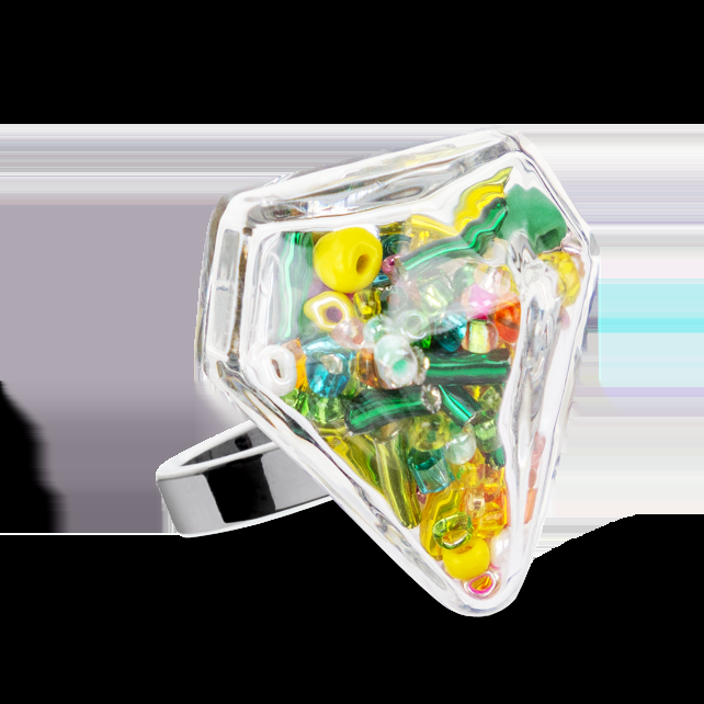 pylones Bague en verre soufflé - Diamant Medium Perles