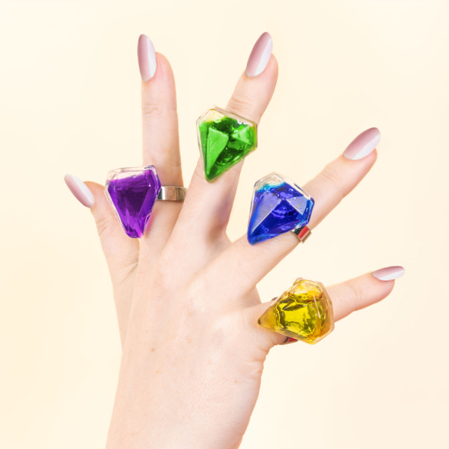 Pylones Bague En Verre Soufflé - Diamant Medium Transparent