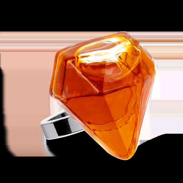 pylones Bague en verre soufflé - Diamant Medium transparent