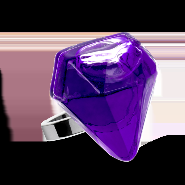 pylones Bague en verre soufflé - Diamant Medium transparent